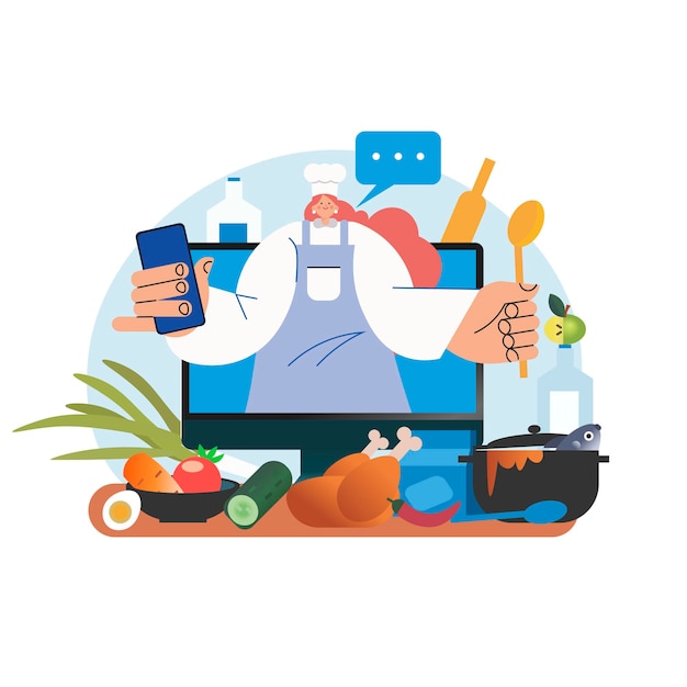 kitchen contact illustration